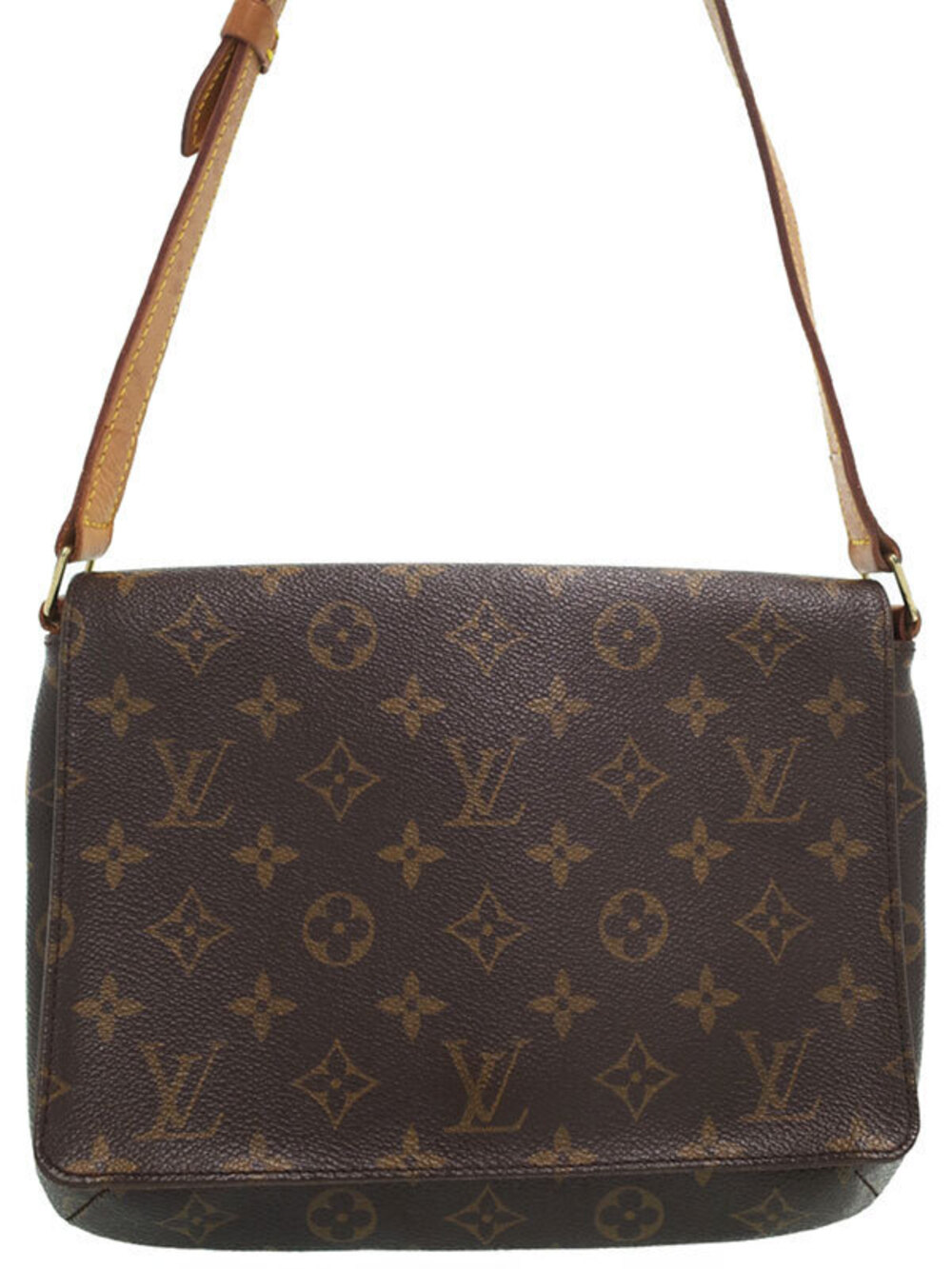 Louis Vuitton Monogram Musette Tango Shoulder Bag Canvas Leather Brown